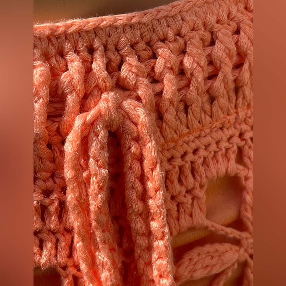 Mable (Anthropologie) orange crochet mini skirt - Picture 7 of 8